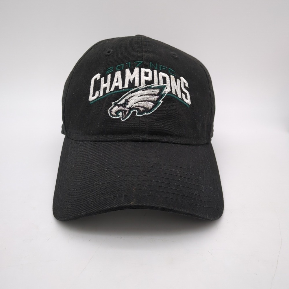 Philadelphia Eagles 2017 NFC Champions Hat Cap Mens Strapback Black New Era NFL